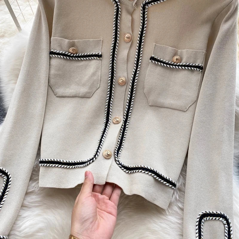 Fashion Brief Temperament Knitted Casual Set