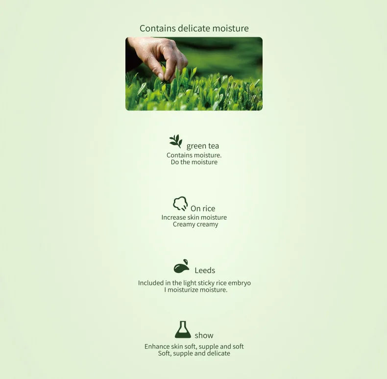Horec Essence of green tea seed moisturizing facial cream filling water moist