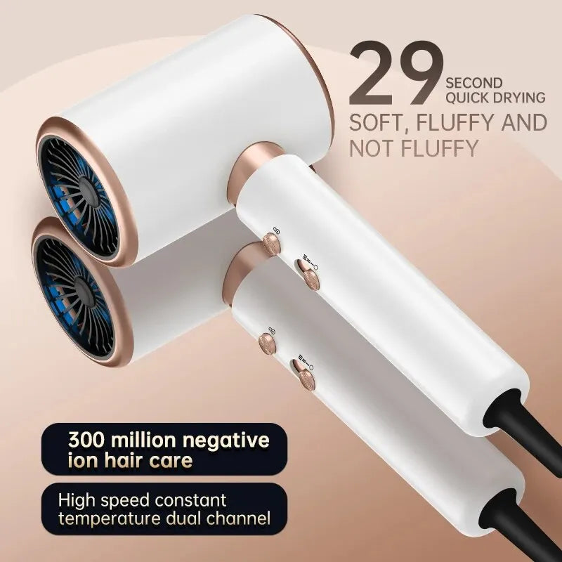 Hair Dryer, High-Speed Electric Turbine Airflow, Low Noise.
