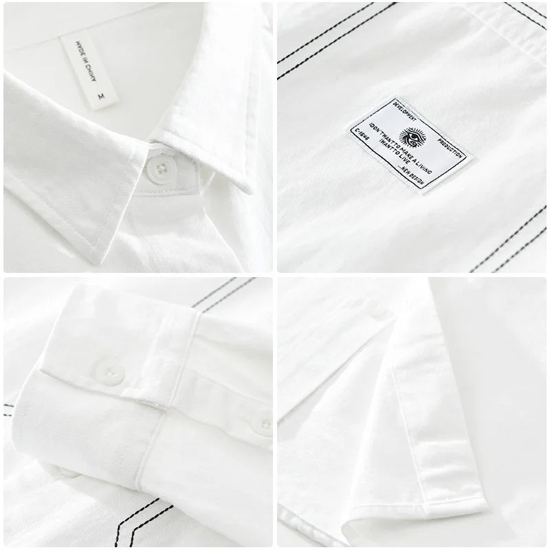 Neue lockere Patchwork-Shirts aus 100 % Baumwolle