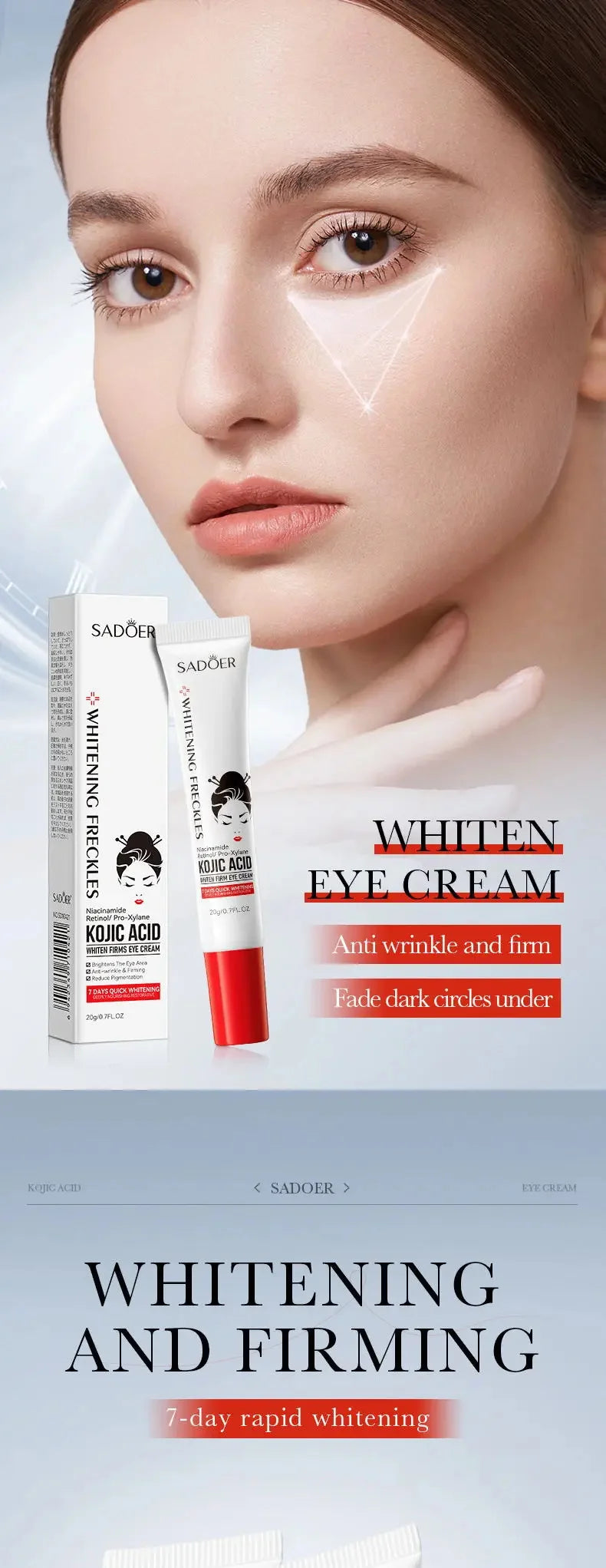 Eye Cream Anti-Puffiness Anti Inflammatory Reduce Dark Circles Fade Fine Lines Repair