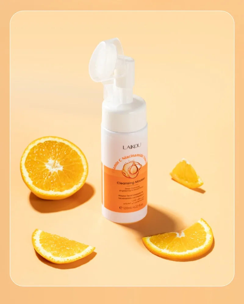 120ml Vitamin C Cleansing Mousse Facial Care Cleansing Pore Brightening Skin Tone Shrinking Pore Facial cleanser Skin care