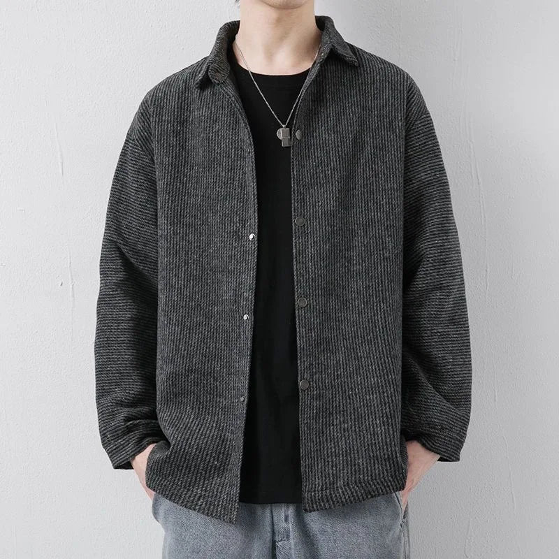 Corduroy Men Loose Shirts