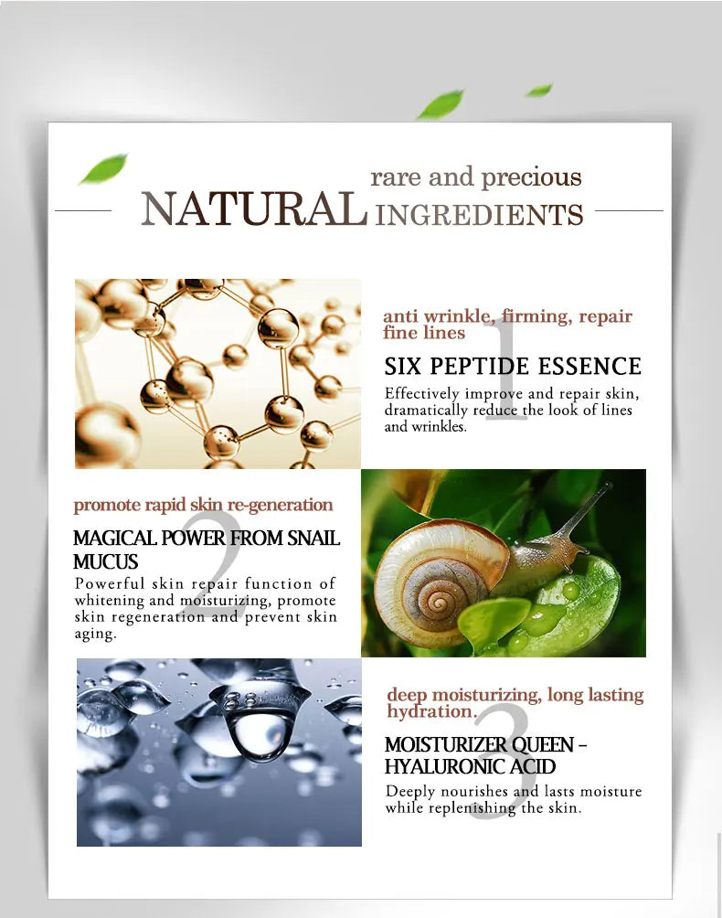 ARTISCARE Snail Facial Cream + Peptide Eye Serum + Golden Eye Cream Face Care Dark Circles Skin Care