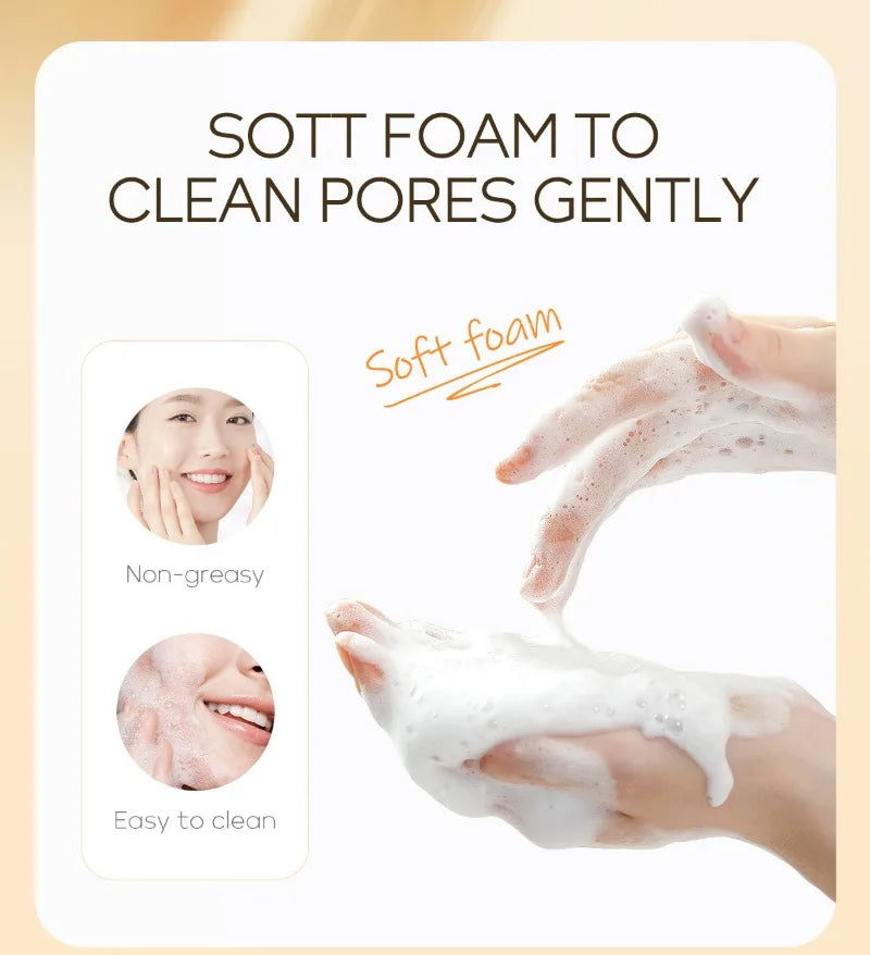 120ml Vitamin C Cleansing Mousse Facial Care Cleansing Pore Brightening Skin Tone Shrinking Pore Facial cleanser Skin care