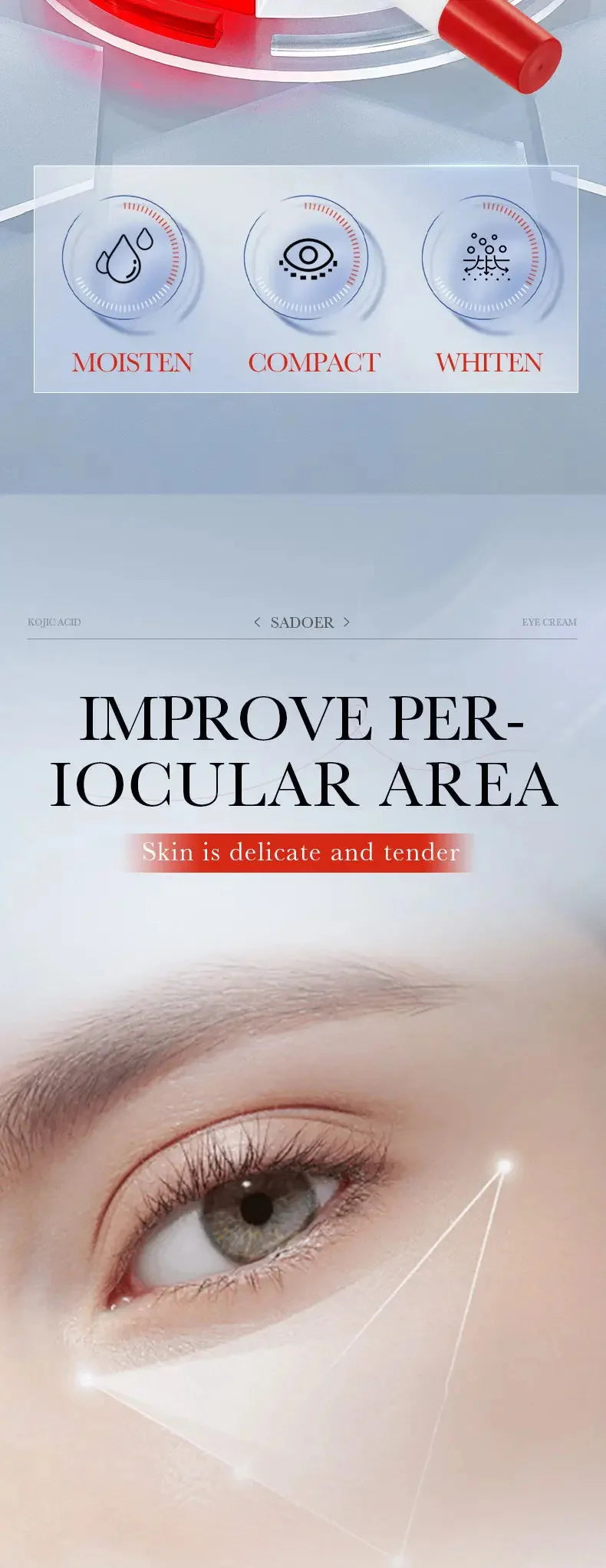 Eye Cream Anti-Puffiness Anti Inflammatory Reduce Dark Circles Fade Fine Lines Repair