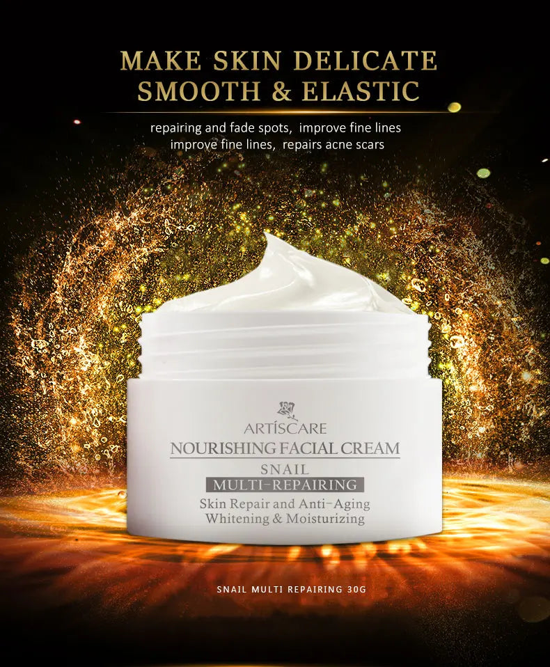 ARTISCARE Snail Facial Cream + Peptide Eye Serum + Golden Eye Cream Face Care Dark Circles Skin Care