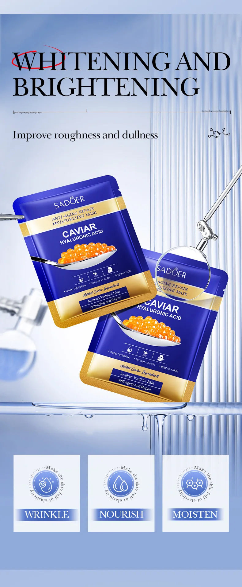 5pcs SADOER Caviar Hyaluronic Acid Moisturizing