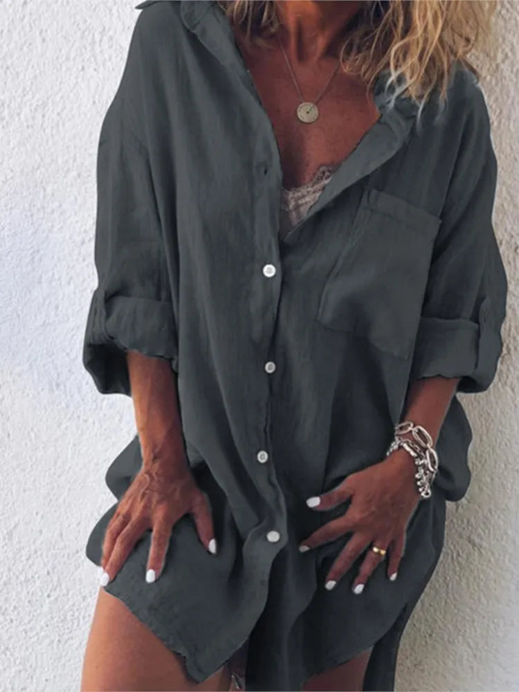 Neue Mode-Baumwollbluse für Damen