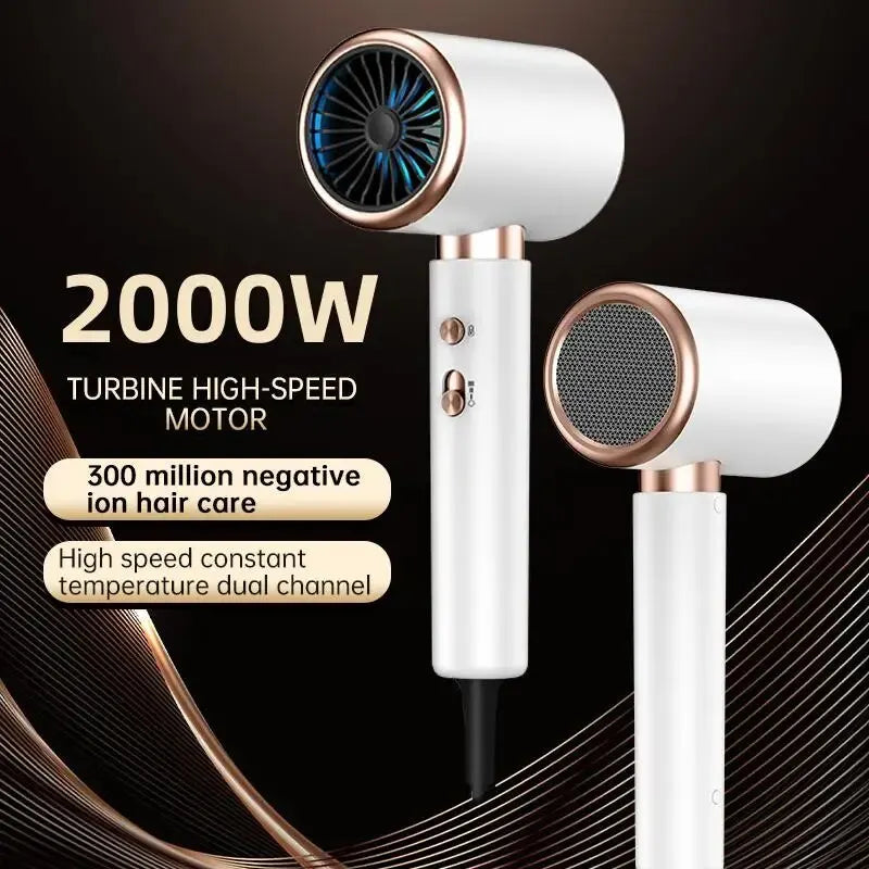 Hair Dryer, High-Speed Electric Turbine Airflow, Low Noise.