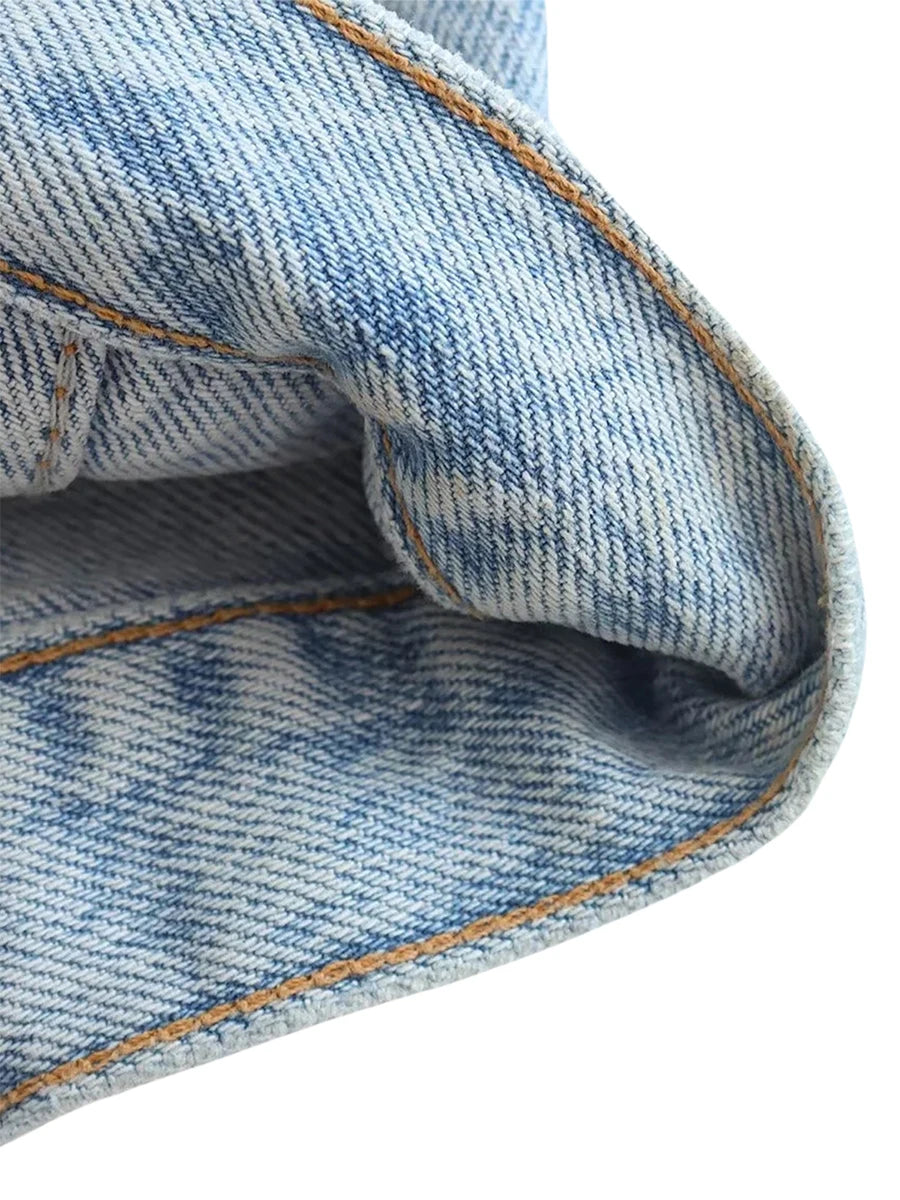 Damen Jeans-Crop-Top