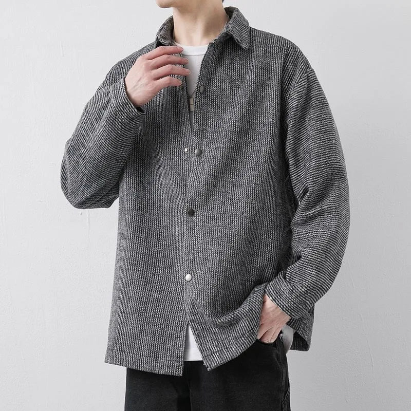 Corduroy Men Loose Shirts