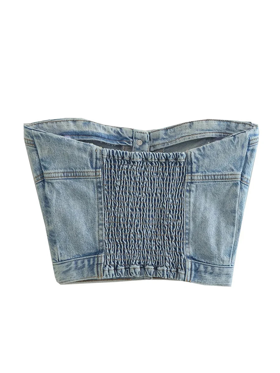 Damen Jeans-Crop-Top