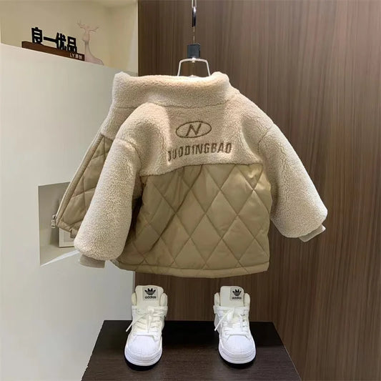 Boys Plush Jacket With Cotton