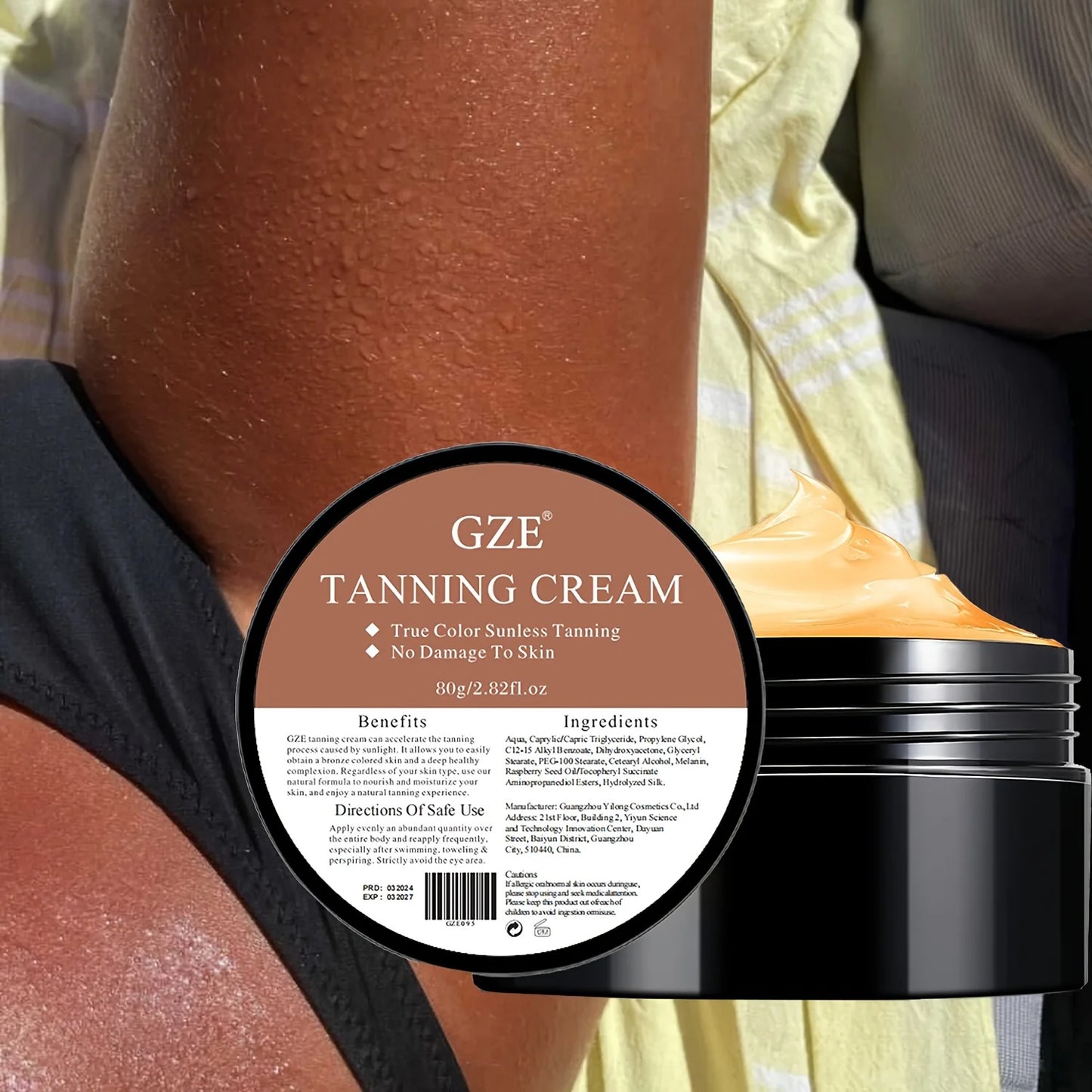 Sunless Self Tanner For Face and  Body Natural Glow