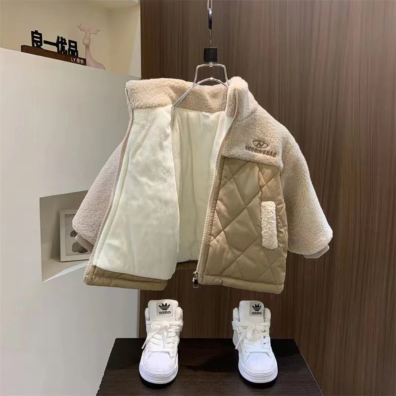 Boys Plush Jacket With Cotton