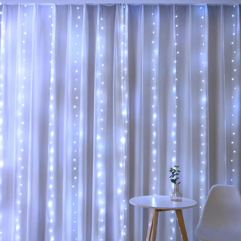 Christmas Ornament LED Fairy Light Strings 8 Mode Holiday Lights Curtain Garland Festoon Christmas Decor for Home New Year Xmas