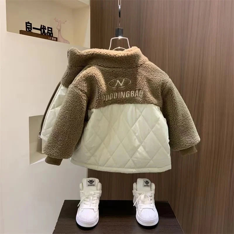 Boys Plush Jacket With Cotton