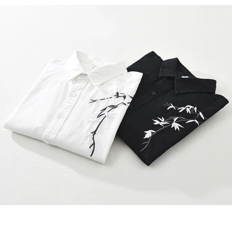 Neue modische Stickerei-Shirts aus 100 % Baumwolle