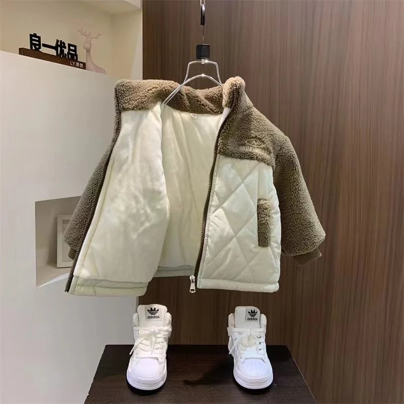 Boys Plush Jacket With Cotton